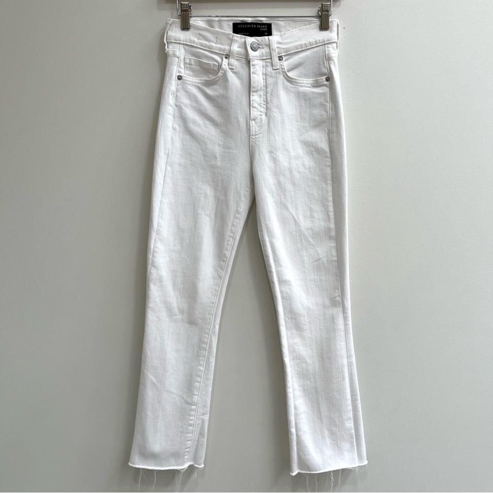 Veronica Beard Carly High Rise Kick Flare White Jeans Size 26/2 - Picture 3 of 13